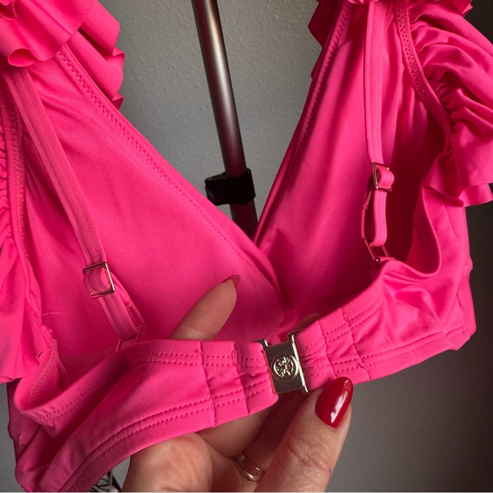 NWT LILLY PULITZER  Steviekate Ruffle Bikini Top & Bottom Roxie Pink Sz 8 - Picture 10 of 14